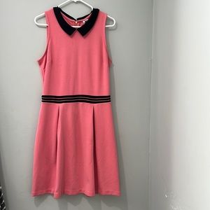 Elle hot pink Peter Pan collar dress